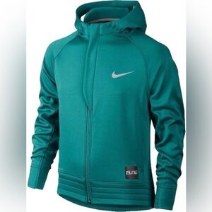Nike Jacket Mens Medium Blue Elite Therma Basketball Warm Up Hoodie Sweatshirt